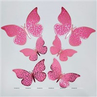 Light Pink Butterfly Party Decor Stickers- 1 Set