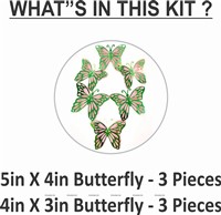 Green and Pink Butterfly Party Decor Stickers- 1 Set