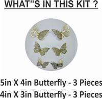 White Butterfly Party Decor Stickers- 1 Set
