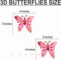 Gold and Pink Butterfly Party Decor Stickers- 1 Set