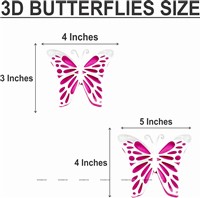 Silver and Pink Butterfly Party Decor Stickers- 1 Set