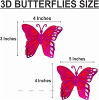Purple and Red Butterfly Party Decor Stickers- 1 Set