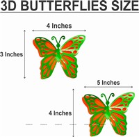 Green & Orange Butterfly Decor Stickers- 1 Set