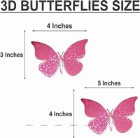 Light Pink Butterfly Party Decor Stickers- 1 Set
