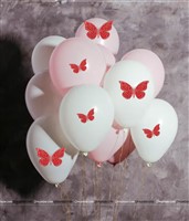 Red Butterfly Party Decor Stickers- 1 Set