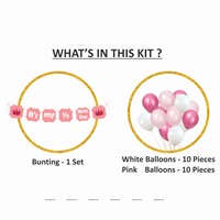 Half Birthday Balloon Banner Kit for Six Month Babies, Pink