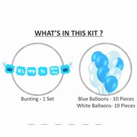 Half Birthday Balloon Banner Kit for Six Month Babies, Blue