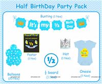Boy Half Birthday party kit in Blue