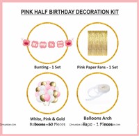 Pink Half Birthday Foil Kit (Pack of 54 pcs)
