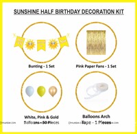 Sunshine Yellow Half Birthday Foil Kit (Pack of 54 pcs)