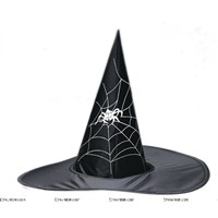 Black Color Spider Web Witch Hat 
