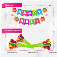 Happy Holi Banner & Water Balloons
