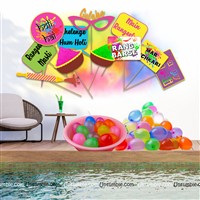 Holi Photo Props with 111 Balloons (Pack of 122)