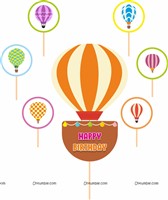 Hot Air Balloon Cup Cake Toppers