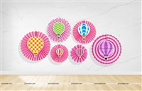 Hot Air Balloon Paper Fan Decorations