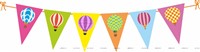 Hot Air Balloon Triangle Bunting (10 ft)
