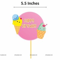 Ice Cream theme Super saver birthday decoration kit (Pack of 58 pieces)
