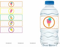 Ice Cream Theme Water Bottle Wrappers