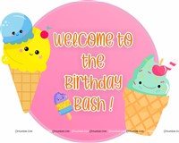 Ice Cream theme welcome poster