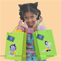 Krishna Theme Gift Bags - Green 