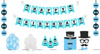 Little Man Super saver birthday decoration kit (Pack of 58 pieces)