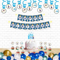 Little Prince Theme Swirls Cake and Cup Cake Toppers Kit