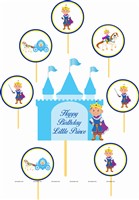 Little Prince Theme Swirls Cake and Cup Cake Toppers Kit