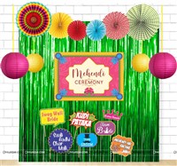 Mehendi Foil Kit with Backdrop and Paper Fans and Props