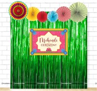 Mehendi Foil Kit with Backdrop and Paper Fans