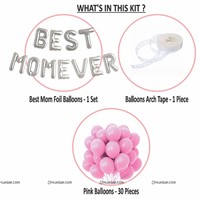 Best Mom Ever Foil Balloon Pink Set