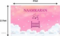 Pink Naming Ceremony Backdrop Banner Kit for Baby Girl (Pack of 66 pcs)