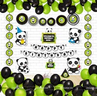 Panda theme Paper Fan Party Kit