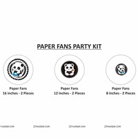 Panda Theme Paper Fans