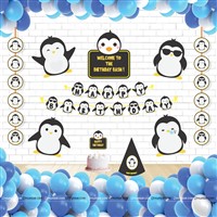 Penguin Blue and White Theme Party Hats Kit