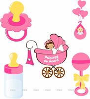 Pink Baby Shower theme Posters pack