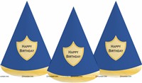 Police Theme Cone Shaped Hats Pack of 10
