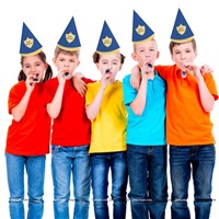 Police Theme Cone Shaped Hats Pack of 10