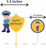 Police Theme Cup Cake Toppers Pack of 12