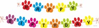Paw shaped Happy birthday banner
