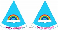 Rainbow  Theme Paper Fan Party Kit