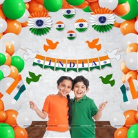 Tricolour Independence Republic Day Decor Kit (Pack of 43 pcs)