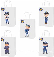 Police Theme Return Stickered Bags