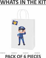 Police Theme Return Stickered Bags