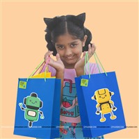 Robot Theme Stickered Gift Bags (Pack of 6)