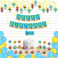 Robot Theme Swirls and Toppers Set