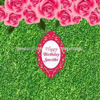 Pink Floral Birthday Backdrop