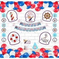 Sailor theme Super saver birthday decoration kit (Pack of 58 pieces)