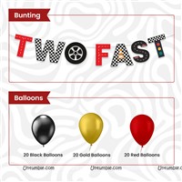 TWO FAST Banner Kit (Pack of 61 pcs)