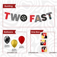 TWO FAST Bunting & Letter Box KIt (Pack of 64 pcs)