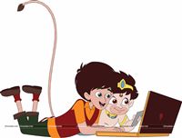 Ankush & Bajrangi with Laptop